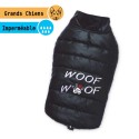 Manteau doudoune noir WOOF WOOF  | Grands chiens : Taille:BDS - Dos 46 cm.  Poitrine 74/76 cm.