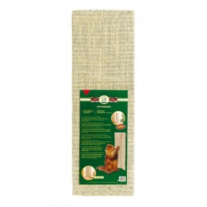 Grand griffoir mural d'angle beige en sisal avec herbe-aux-chats