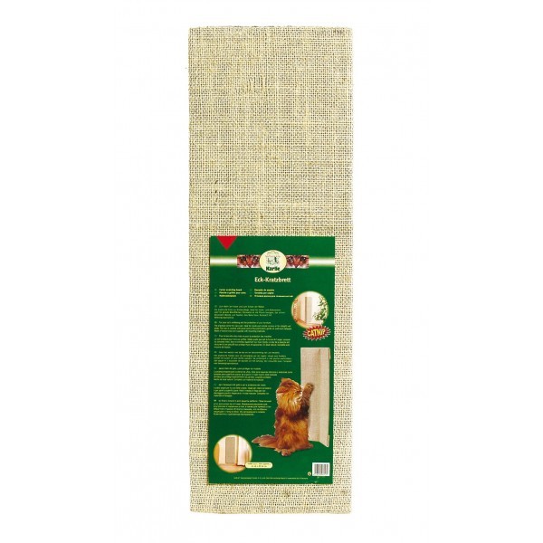 Grand Griffoir Mural D Angle Beige En Sisal Avec Herbe Aux Chats