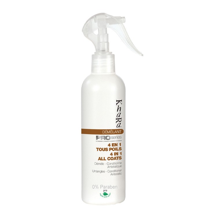 Super démêlant 4 en 1 puissant KHARA Chien et chat Spray démêlant 250 ml