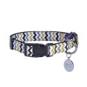 Collier pour chien en nylon et tissu ZIG ZAG| BOBBY : Taille:S - Tour de cou : 25 à 40 cm x 16 mm