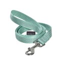 Laisse pour chien en nylon Bleu Lagon réfléchissante | BOBBY SAFE : Taille:XS