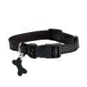 Collier pour chien en nylon avec surpiqûres réfléchissantes | BOBBY SAFE Noir : Taille:XS - Réglable de 18 à 28 cm x 10 mm