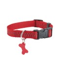 Collier pour chien en nylon avec surpiqûres réfléchissantes | BOBBY SAFE Rouge : Taille:XS - Réglable de 18 à 28 cm x 10 mm