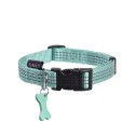 Collier pour chien en nylon avec surpiqûres réfléchissantes | BOBBY SAFE Lagon : Taille:XS - Réglable de 18 à 28 cm x 10 mm