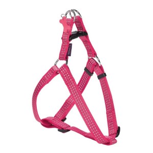 Harnais pour chien en nylon avec surpiqûres réfléchissantes | BOBBY SAFE Fushia