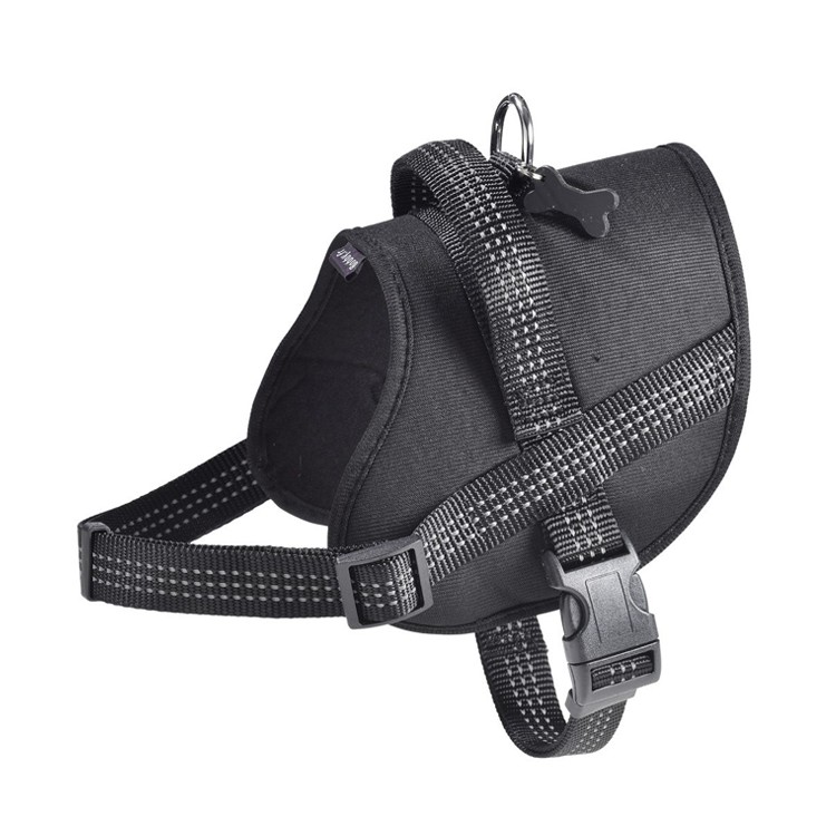 Harnais Pour Chien En Nylon Avec Surpiqures Reflechissantes Easy Bobby Noir