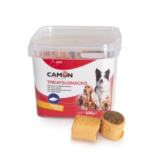 Biscuits fourrés au saumon pour chien | Boite refermable de 530 g