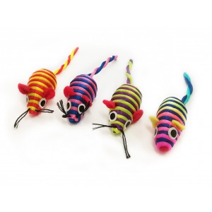 Jouet souris multicolore avec herbe aux chats