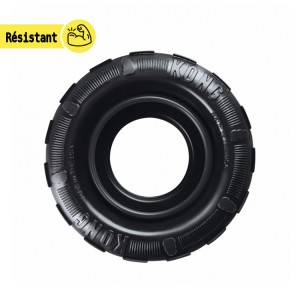 Jouet pour chien pneu KONG Traxx résistant et creux pour y insérer des friandises | 12 cm