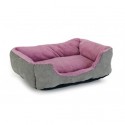 Corbeille rectangulaire bicolore pour chat et petit chien : Couleur:Mauve