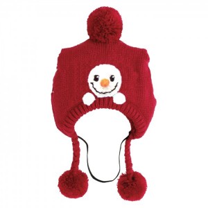 Bonnet de Noël pour chien ou chat avec pompon et bonhomme de neige