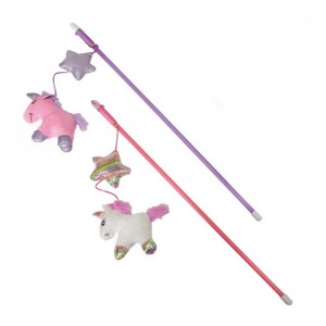 Jouet chat Licorne | Canne à pêche de 45 cm