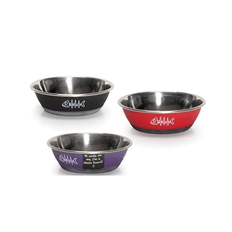 Gamelle Chat Inox Personnalisable A La Craie Pour Inscrire Son Prenom