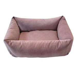 Panier rectangulaire velours lilas