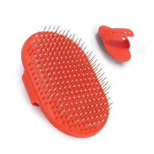 Brosse ovale pour poils durs avec poignée pour chien ou chat