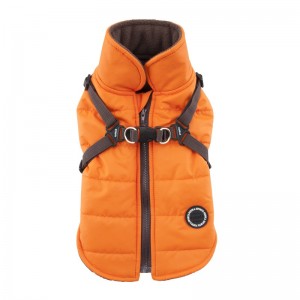 Manteau pour chien Puppia Mountaineer | Orange avec harnais intégré