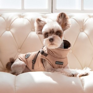 Manteau pour chien Puppia Mountaineer | Beige avec harnais intégré
