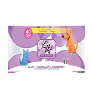 Sachet de 40 lingettes nettoyantes pour chien ou chat - Lavande