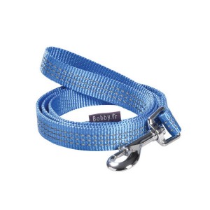 Laisse pour chien en nylon bleu réfléchissante | BOBBY SAFE