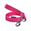 Laisse pour chien en nylon Fushia réfléchissante | BOBBY  SAFE : Taille:XS