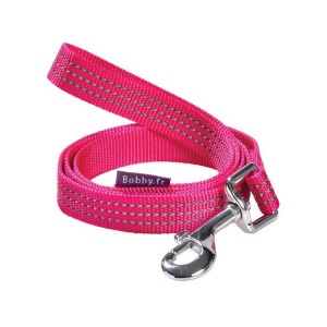 Laisse pour chien en nylon Fushia réfléchissante | BOBBY  SAFE