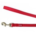 Laisse pour chien en nylon avec surpiqûres réfléchissantes | Rouge : Taille:T0 - 120 cm x 10 mm