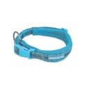 Collier confort pour petit chien en nylon avec bande réfléchissante PURE | Bleu : Taille:M - Réglable de 35 à 60 cm x 20 mm