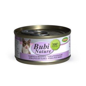Boite de pâtée pour chat 70 g | Bubinature 100% produits naturels | Pâtée Thon et poissons blancs