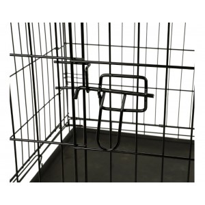 Cage  de transport métal noir pliante fond amovible pour chien