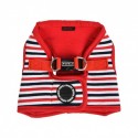 Harnais veste Seaman rouge | Puppia : Couleur:Rouge vif, Taille:S. Cou 26 cm, Poitrail 30/32 cm