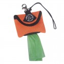 Distributeur de sacs ramasse crottes pochette Néon avec 1 recharge offerte | TRE PONTI : Couleur:Orange