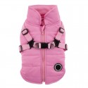 Manteau pour chien Puppia Mountaineer | Rose avec harnais intégré : Taille PUPPIA:S - Dos 17/19 cm, Poitrail 32/34 cm, Cou 22/23 cm