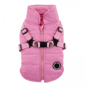 Manteau pour chien Puppia Mountaineer | Rose avec harnais intégré