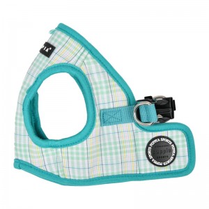 Harnais veste pour chien | PUPPIA LUKE | Motif carreaux Turquoise