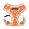 Harnais ajustable pour chien | PUPPIA FLORENT | Orange avec fourrure : Couleur:Orange, Taille PUPPIA:S. Cou 26 cm, Poitrail 33/49 cm