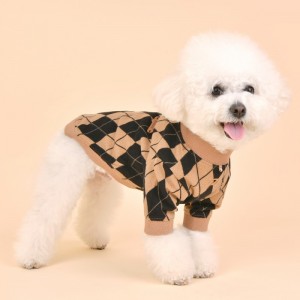 Pull pour chien jacquard noir et camel | PUPPIA Jaden