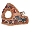 PUPPIA GIANNI | Harnais veste chien motif Liberty beige avec fourrure : Couleur:Beige, Taille PUPPIA:M. Cou 28 cm, Poitrail 38 cm