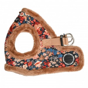 PUPPIA GIANNI | Harnais veste chien motif Liberty beige avec fourrure