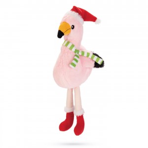Jouet chien cadeau de Noël | Peluche Flamand rose