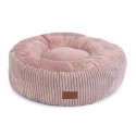 Coussin chat, petit chien ou chiot en VELOURS côtelé |  Ø 50 cm : Couleur:Rose clair