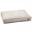 Matelas chien ou chiot en VELOURS côtelé | Beige : Dimension:100 x 70 x H. 17 cm