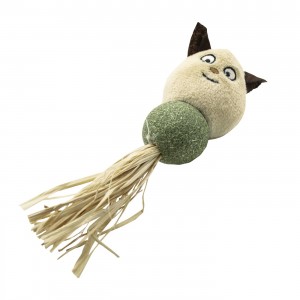 Jouet peluche chat avec boule d'herbe à chat| 16 cm