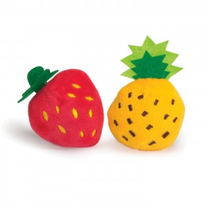 Jouet pour chat | Lot de 2 fruits en peluche