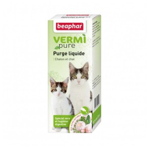 Solution liquide de purge aux plantes VERMIpure pour chat et chaton | BEAPHAR