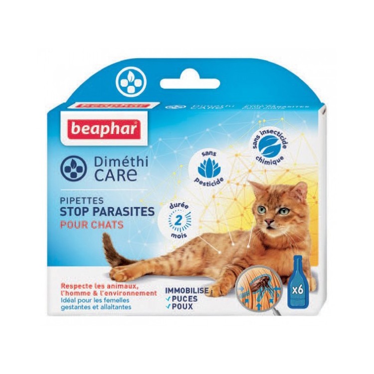 Boite De 6 Pipettes Stop Parasites Naturelles Pour Chat Dimethicare Beaphar Boite De 6 Pipettes Stop Parasites Naturelles Pour Chat Dimethicare Beaphar